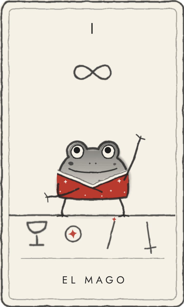 El Mago, carta de tarot dibujada por la rana