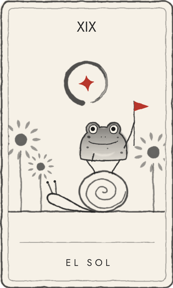 El Sol, carta de tarot dibujada por la rana