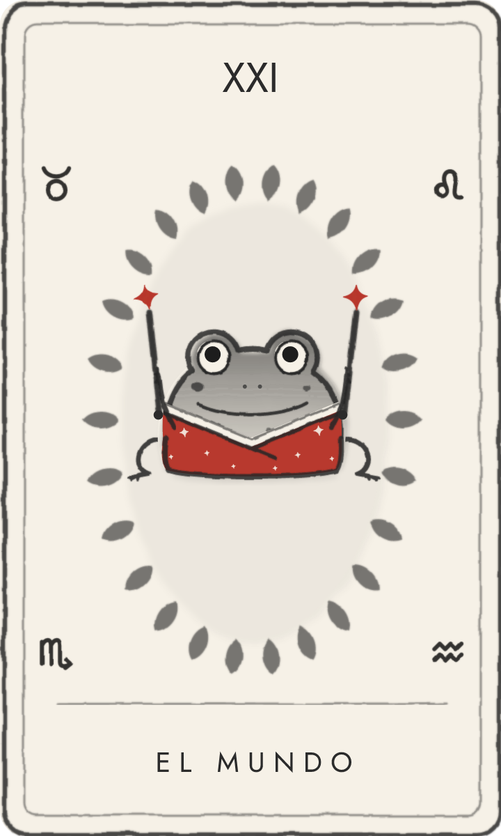El Mundo, carta de tarot dibujada por la rana