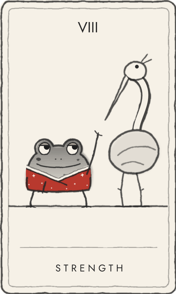 Strength - tarot card drawn by the frog