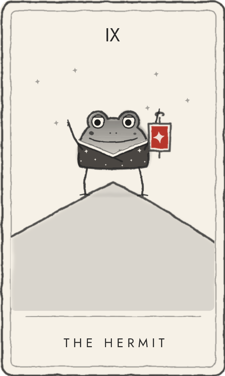 The Hermit - tarot card drawn by the frog